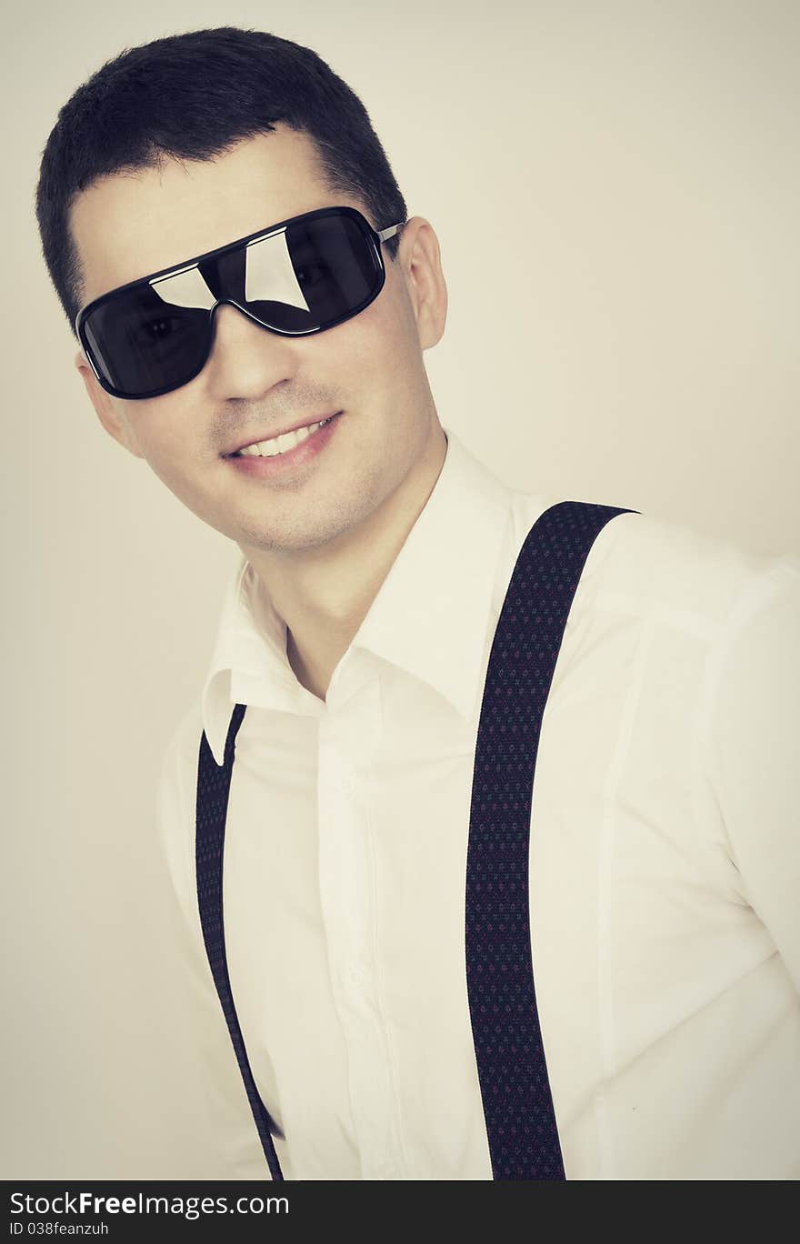 Classic portrait of young man. Sepia tone. Classic portrait of young man. Sepia tone