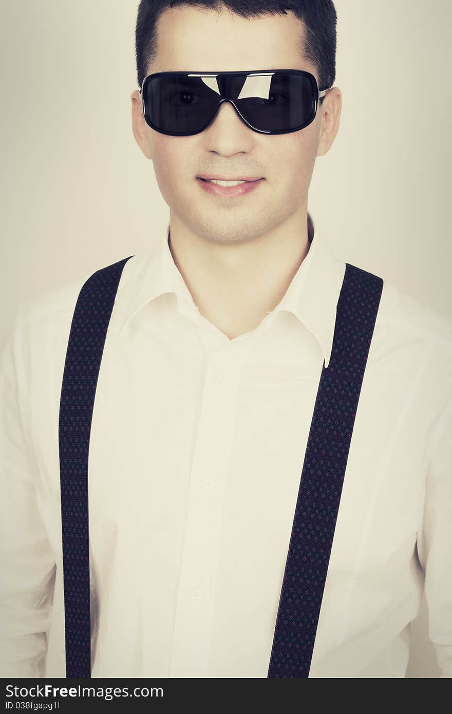 Classic portrait of young man. Sepia tone. Classic portrait of young man. Sepia tone