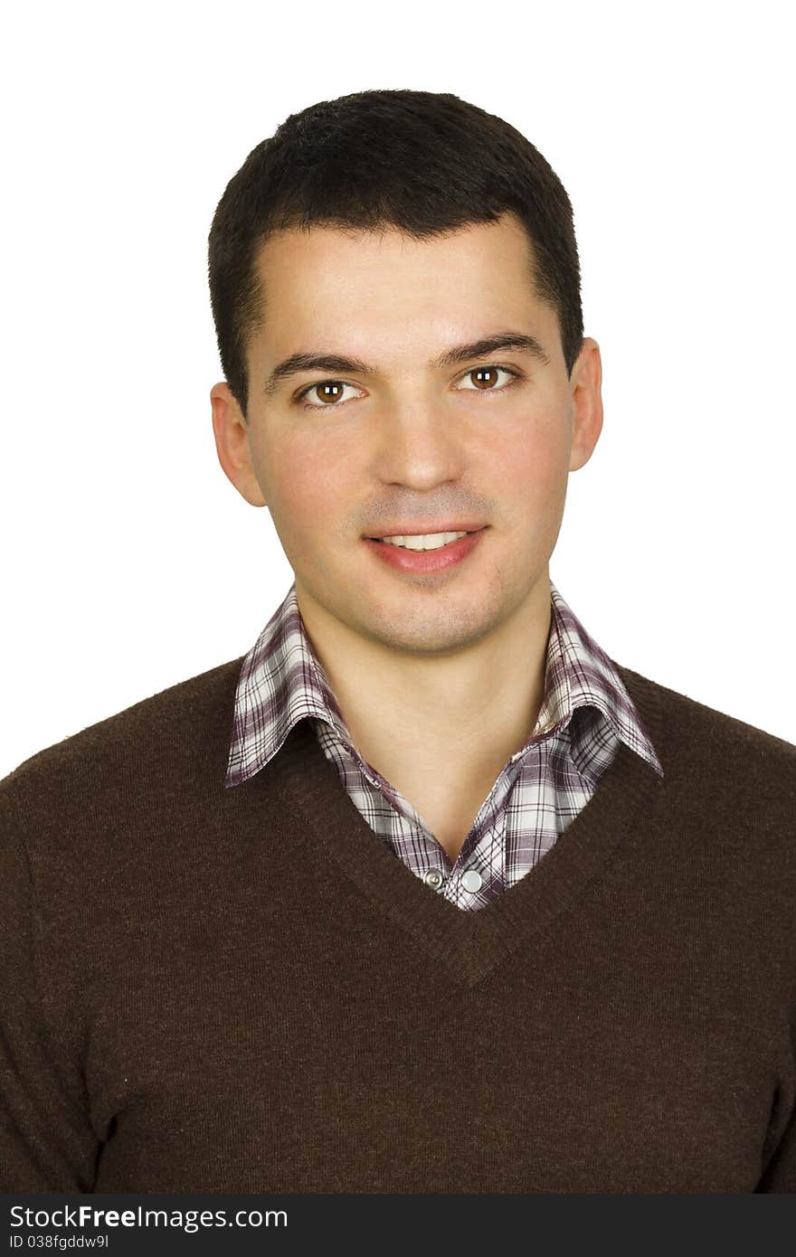 Classic portrait of young man isolated on white background. Classic portrait of young man isolated on white background