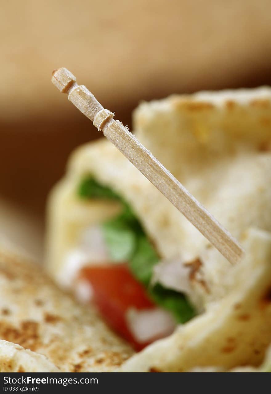 Macro shot of wooden toothpick looking beautiful.