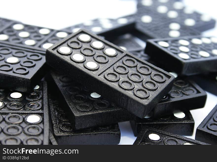 Dominoes isolated on white background.