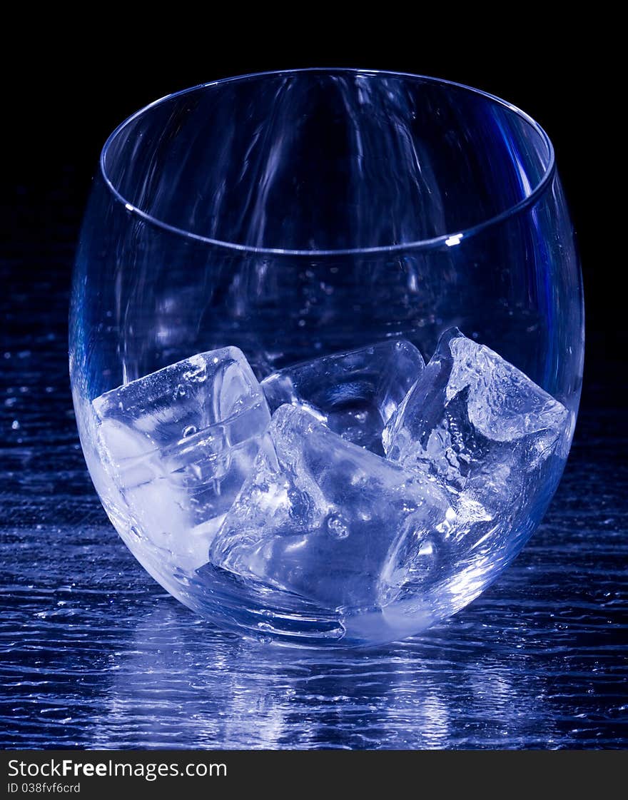 Photo of glass with icecubes. Photo of glass with icecubes