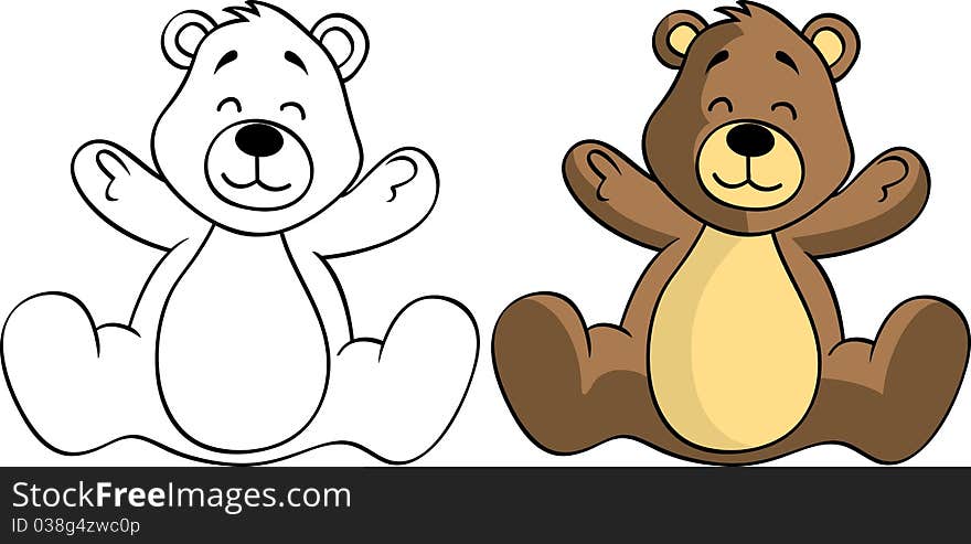 Teddy bear doll, vector format available