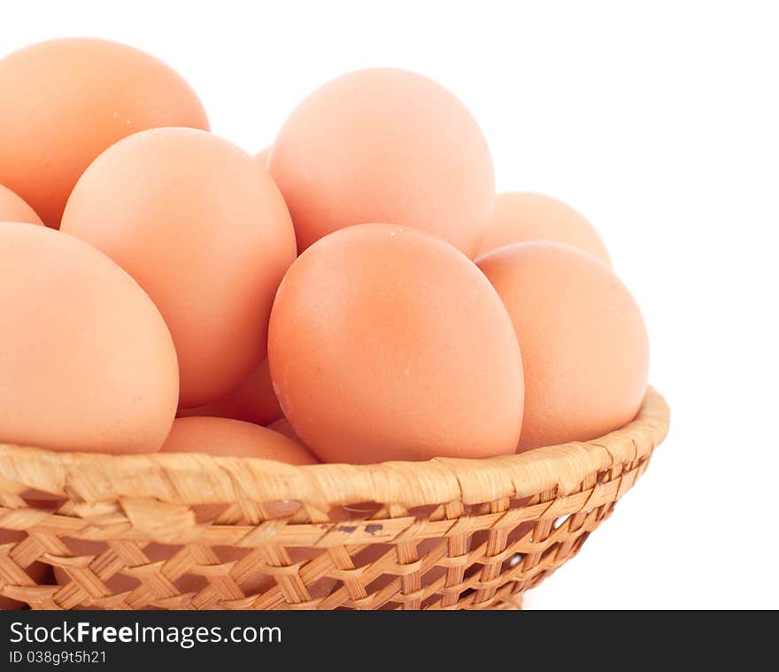 Fresh brown eggs on white background. Fresh brown eggs on white background.