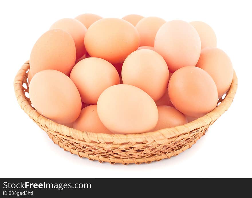 Basket with eggs.