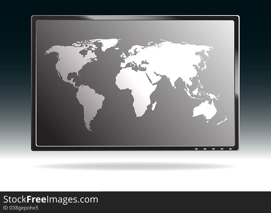 LCD monitor - illustration. Clip-art. LCD monitor - illustration. Clip-art