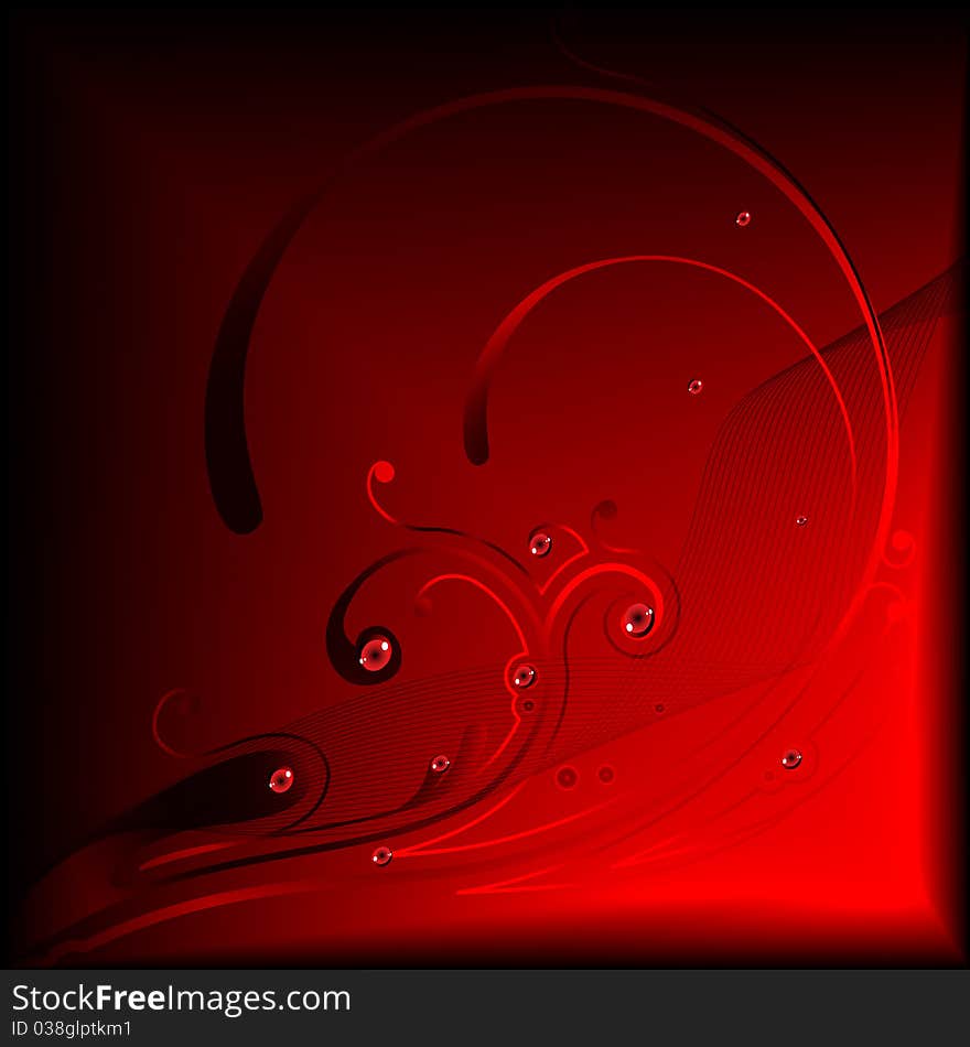 Abstract background in red and black colors, vector illustration, eps10