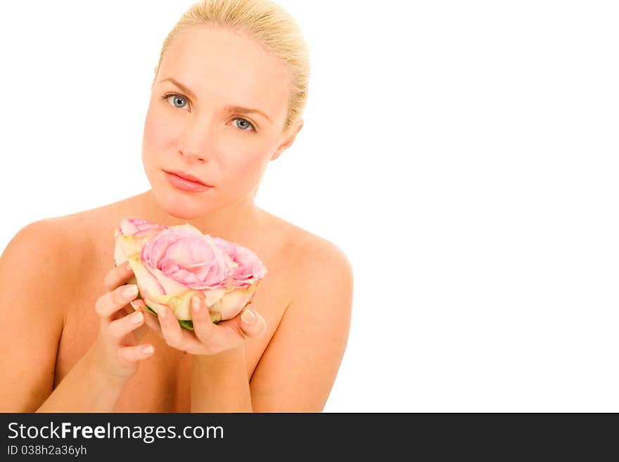 Woman with roses