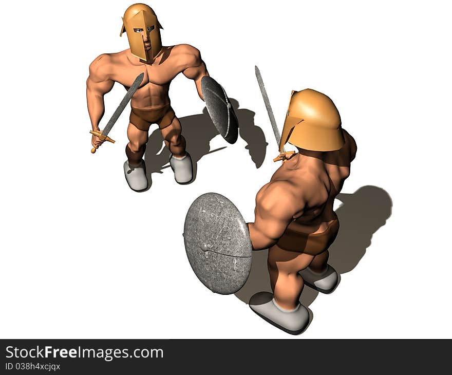 3d render of fighting of two person. 3d render of fighting of two person.