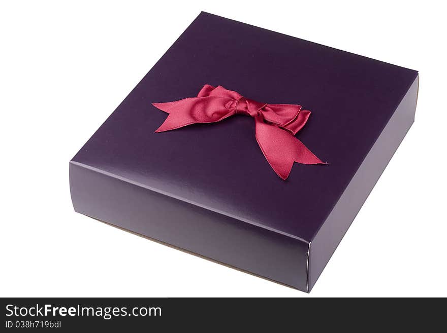 Cardboard packaging for gift dark purple on a white background.