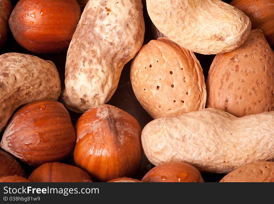 Macro picture of nuts lovely background