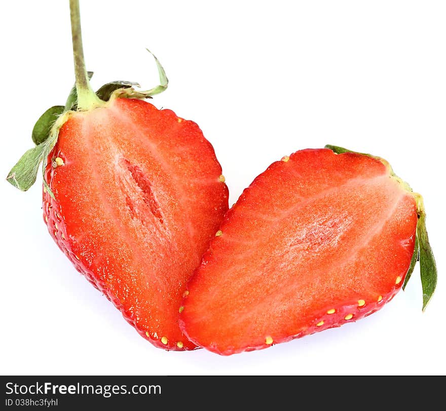 Close up strawberry on white background