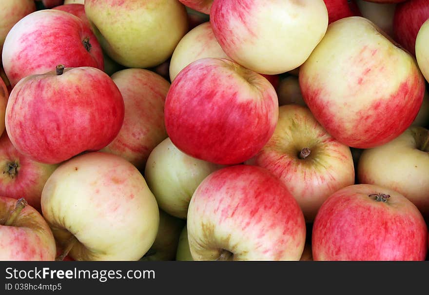 Juicy Red Apples in Fruit Market. Juicy Red Apples in Fruit Market