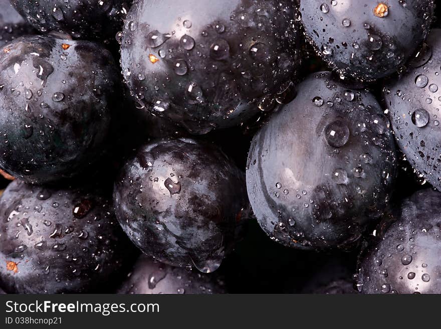 Black grapes macro picture nice for background