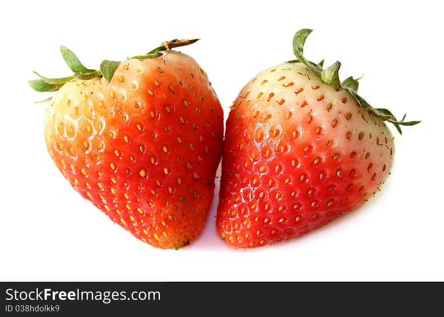 Close up strawberry on white background