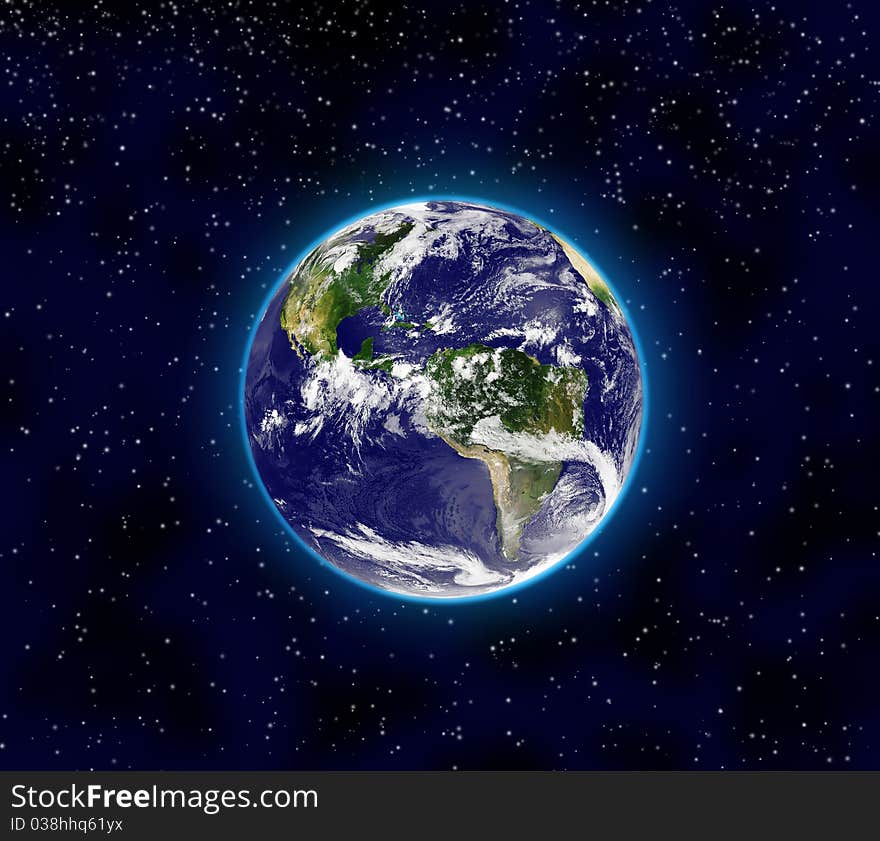 Illustration of planet Earth in space. Illustration of planet Earth in space