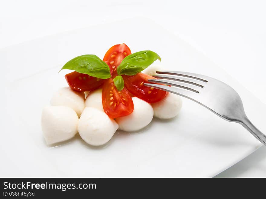 Mozzarella with tomatoes