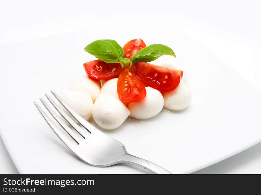 Mozzarella with tomatoes