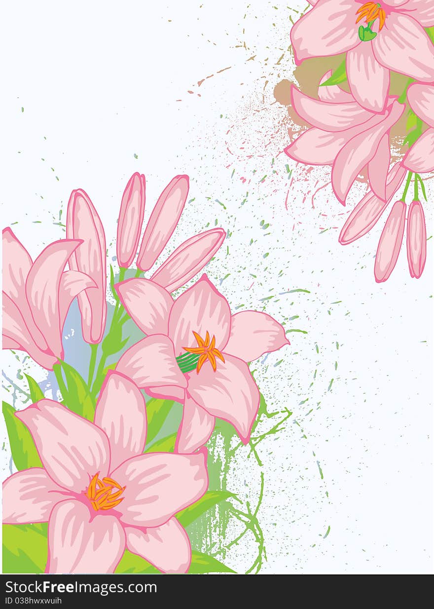 Vector Grunge Floral Background. Element for design illustration.