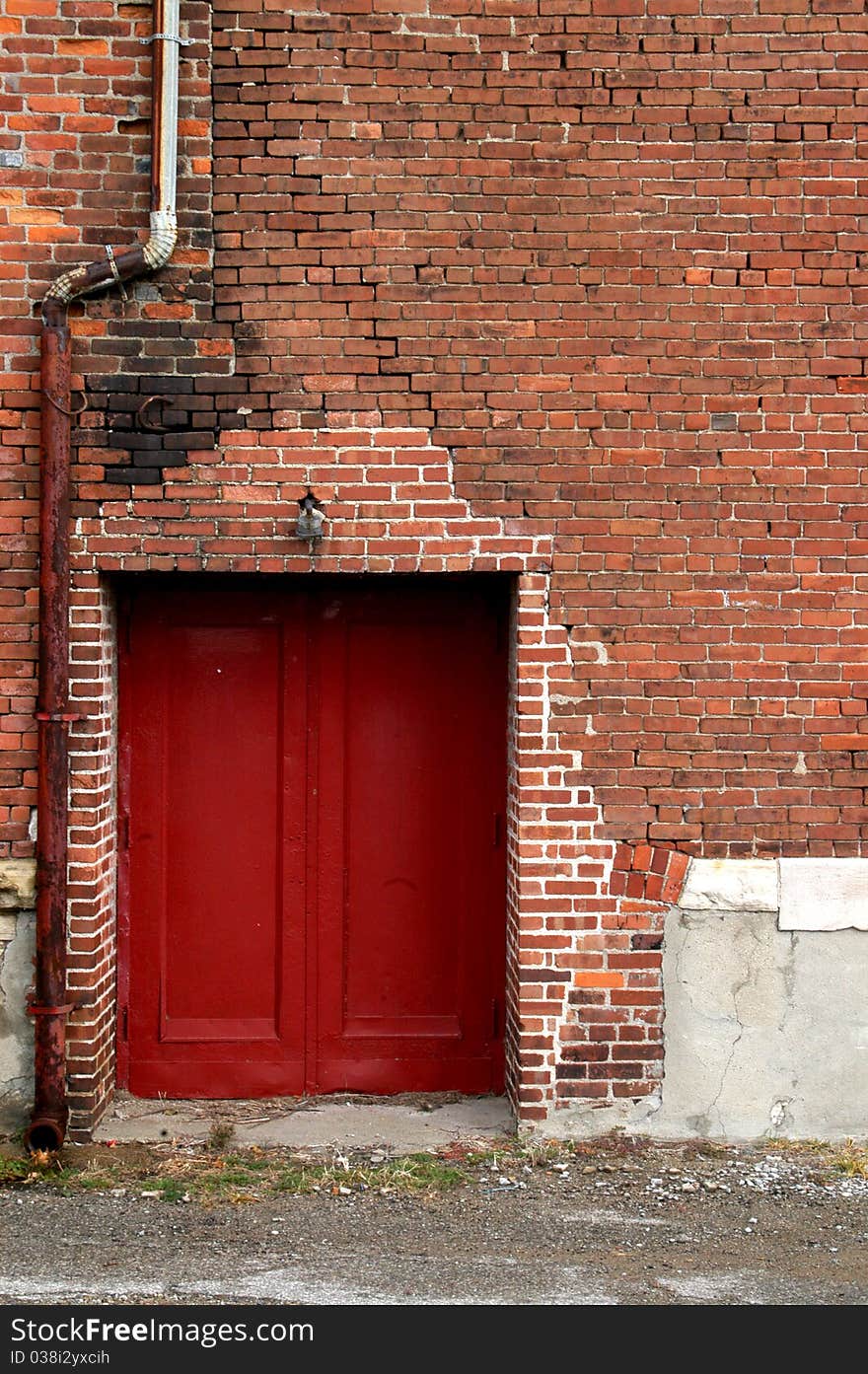 Offset image of red industrial doors. Offset image of red industrial doors