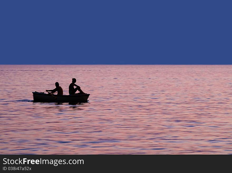 Couple in boat