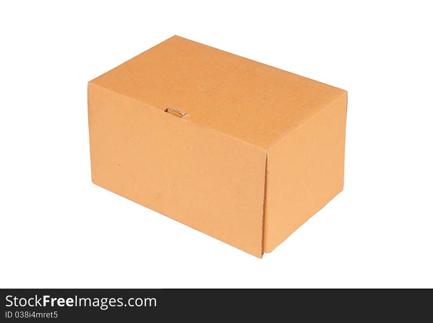 Large packing box, yellow, lying on a white background. Large packing box, yellow, lying on a white background