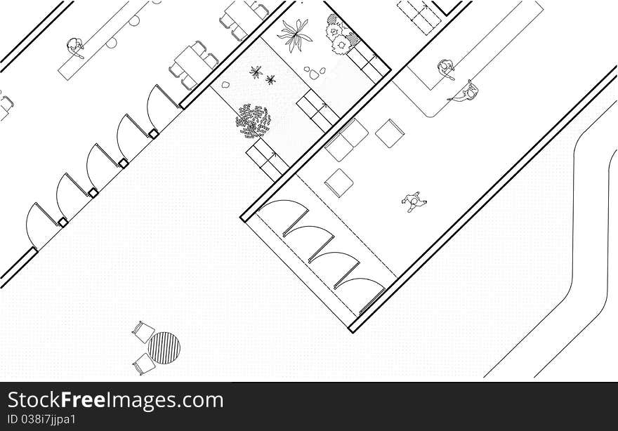 Details of architectural building drawings or floor plan. Details of architectural building drawings or floor plan