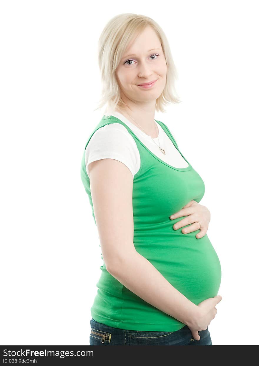 Studio portrait woman on isolated background. Studio portrait woman on isolated background