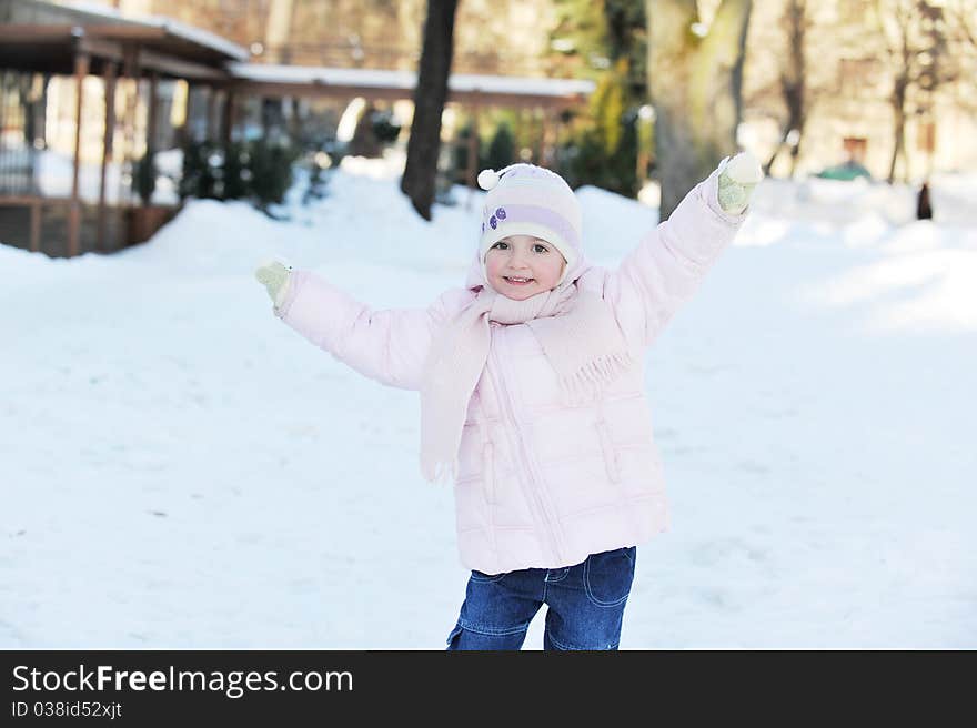 Girl Playing In Park