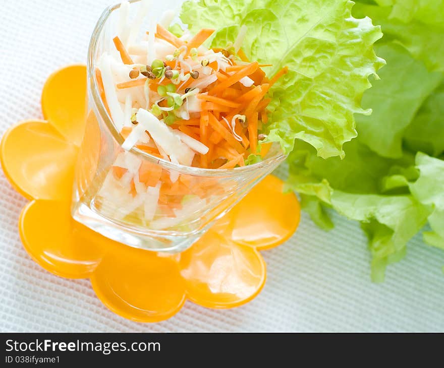 Fresh healthy vegetable salad with sprouts. Fresh healthy vegetable salad with sprouts