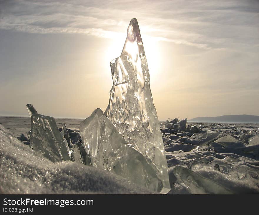 Baikal ice floe