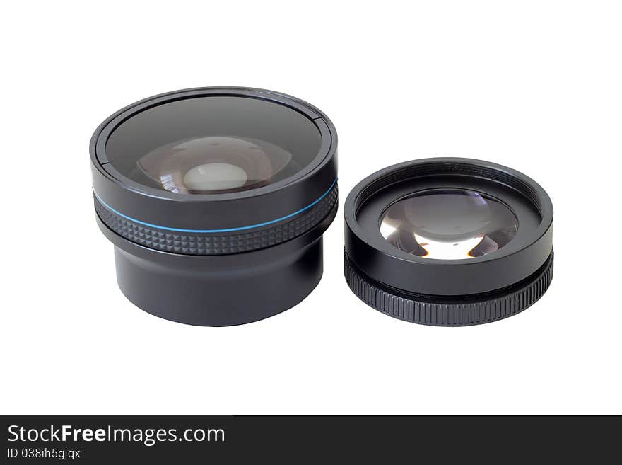 Isolated photograph of a macro-fisheye converter. Isolated photograph of a macro-fisheye converter