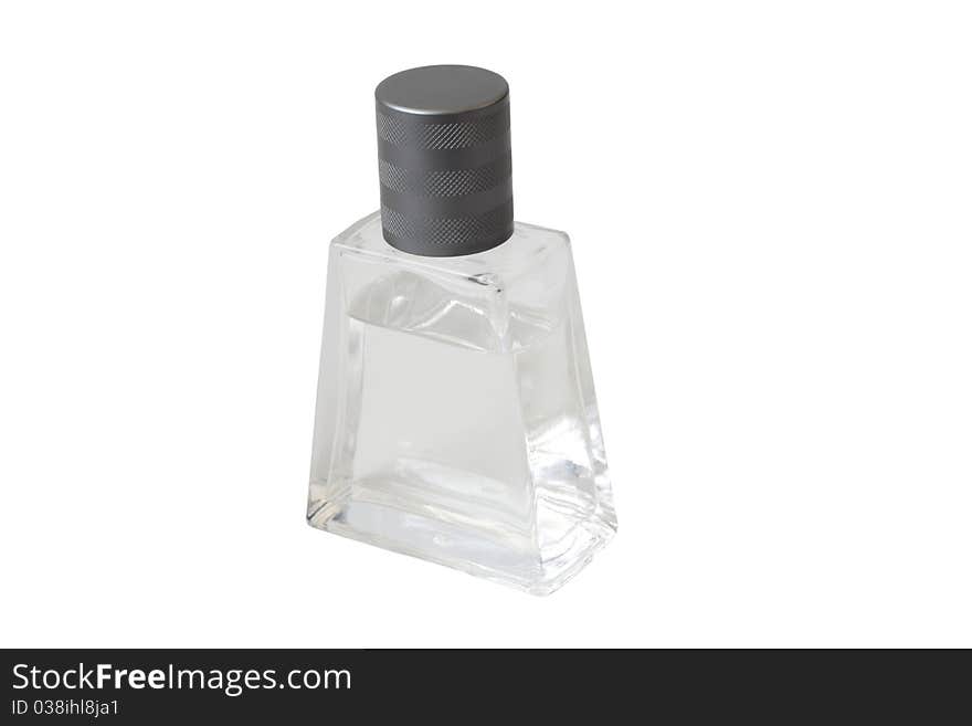 Picture of a transparent perfume bottle