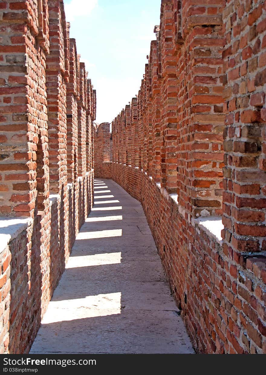 Old Bridge In Verona Over Adige River