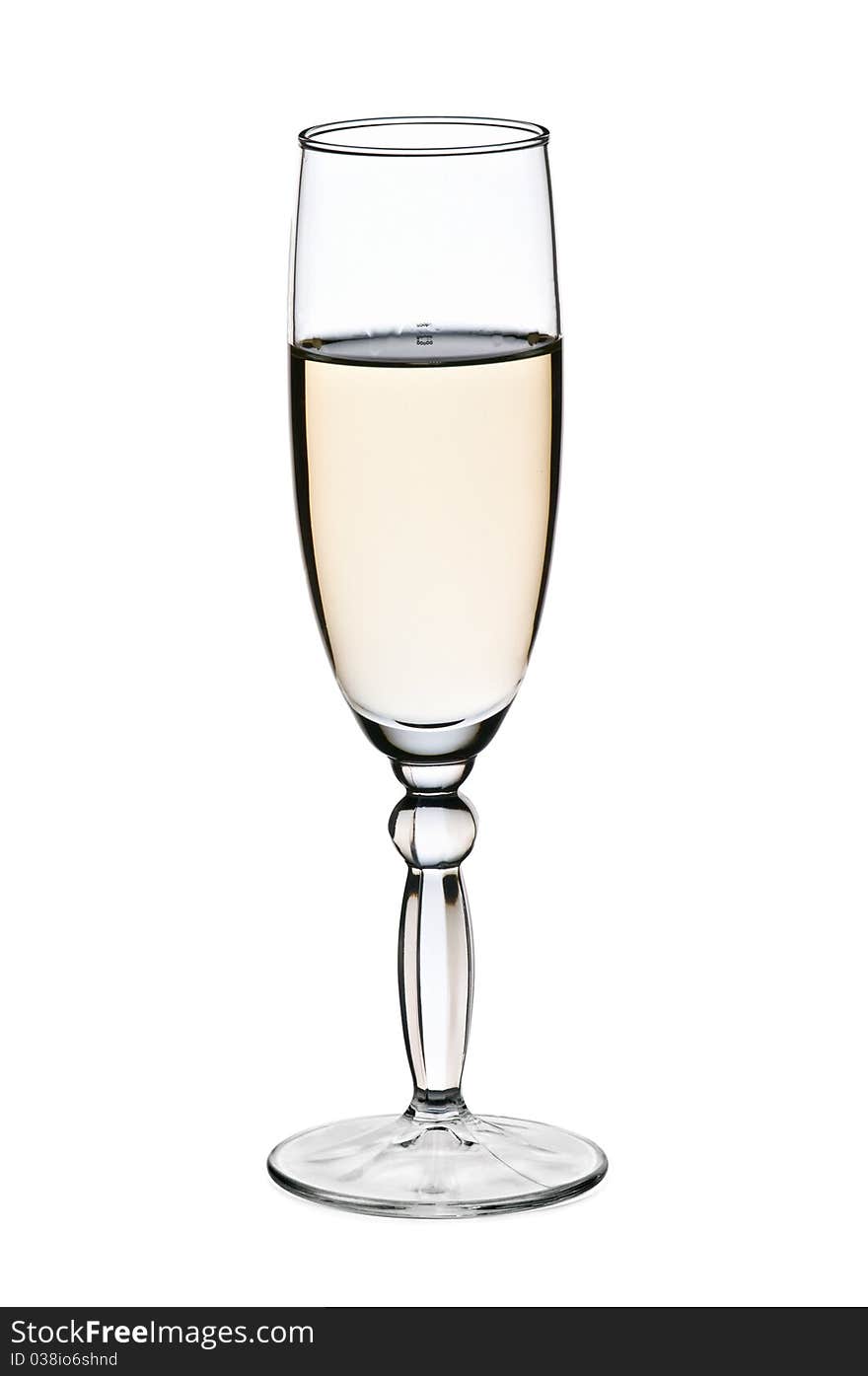 Champagne glass isolated on white