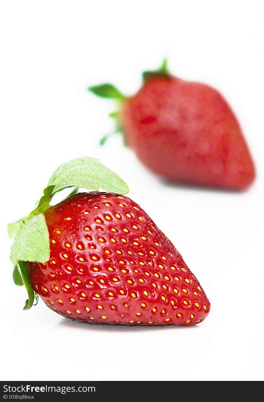 Isolated fruits - Strawberries on white background.