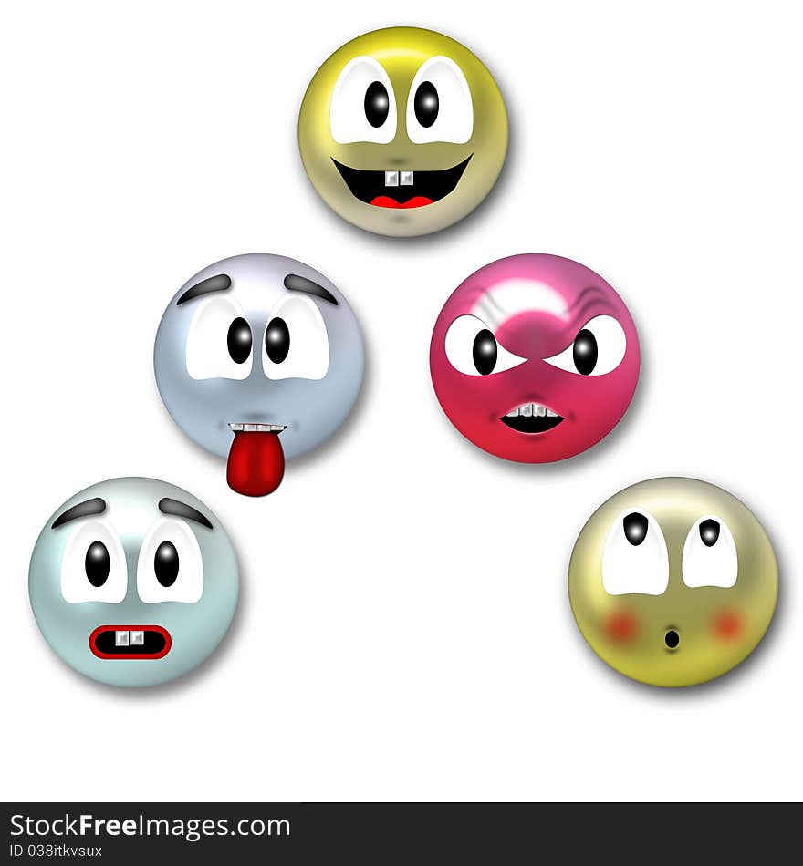 Smiling color balls for web or letter. Smiling color balls for web or letter