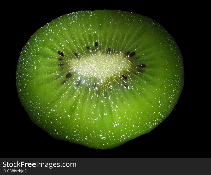 Isolated Kiwi on dark background