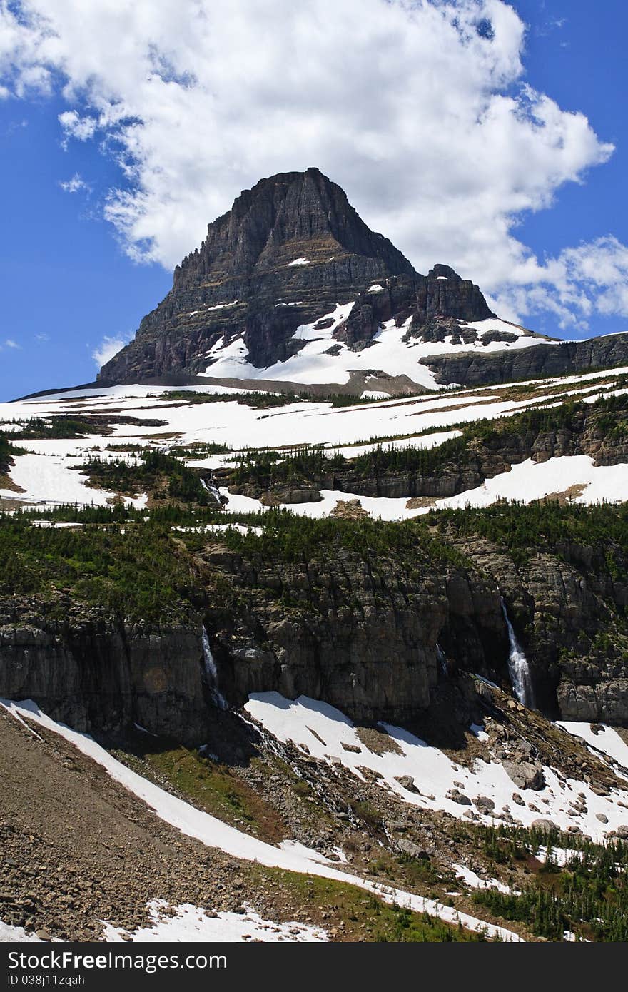 Reynold's mountain at the top of Logan Pass in Glacier National Park. Reynold's mountain at the top of Logan Pass in Glacier National Park.