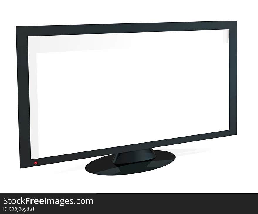 A simple 3D rendered television with blank screen on white background; computer generated illustration. A simple 3D rendered television with blank screen on white background; computer generated illustration.