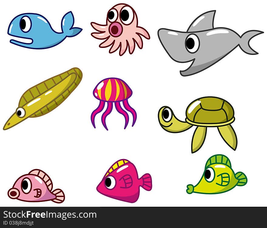 Cartoon fish icon, drawing