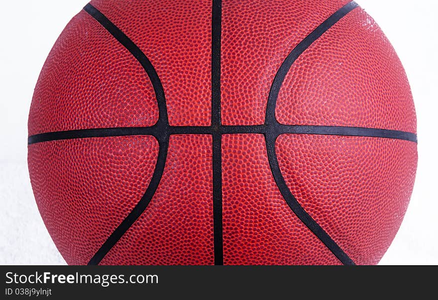 Tight shot of a basketball