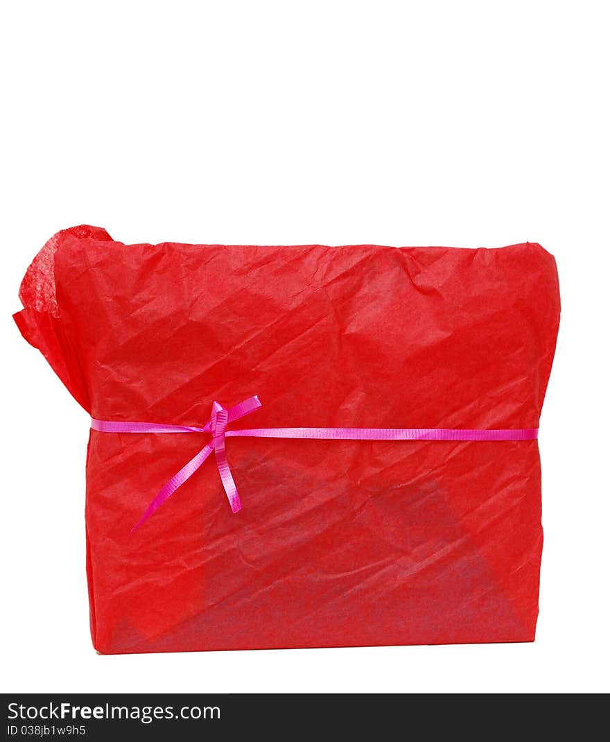 Red Gift Box on white background