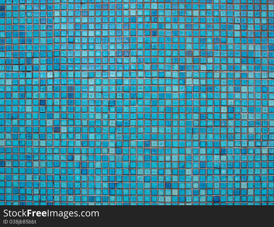 Blue mosaic tile background pattern