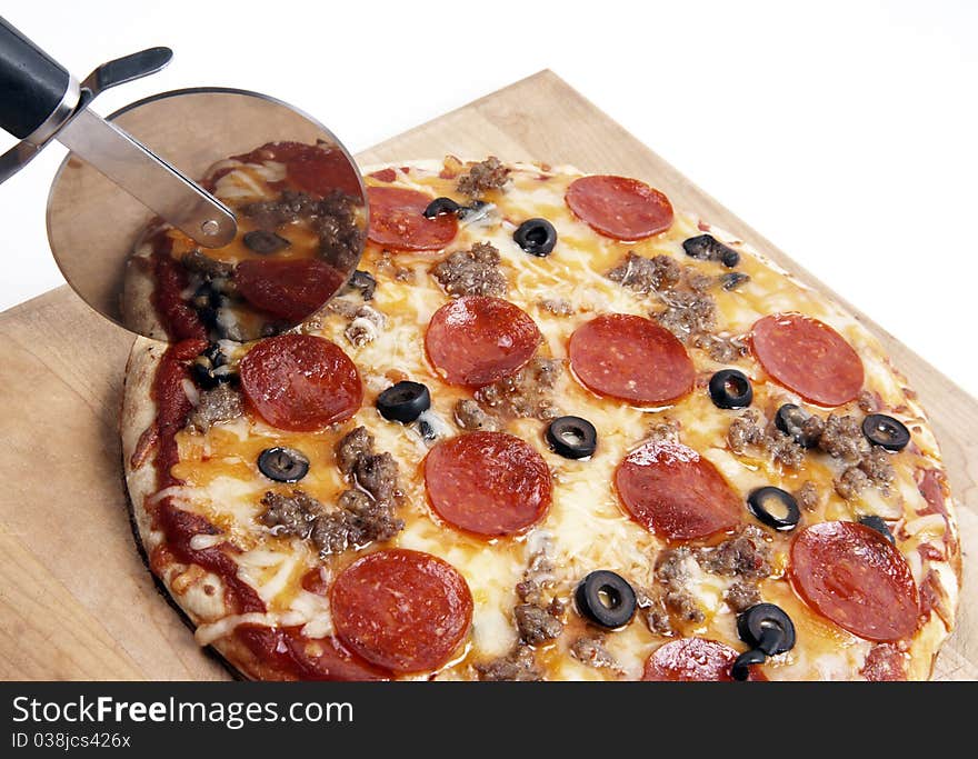 Cutting Board Supreme Pizza Pepperoni Sausage