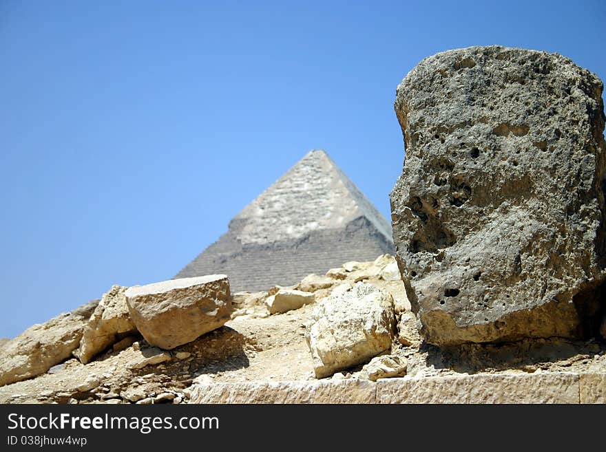 A pyramid near Cairo, Egypt as seen from the surrounding desert. A pyramid near Cairo, Egypt as seen from the surrounding desert.