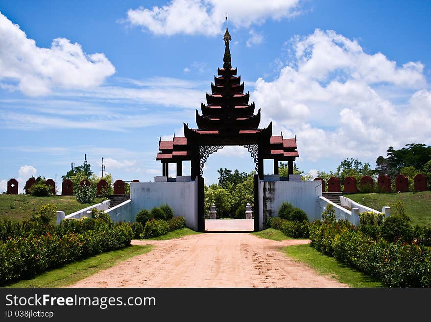 Surasi Camp Division filming the Legend of King Naresuan. Famous attractions in Central. Kanchanaburi Province, Thailand