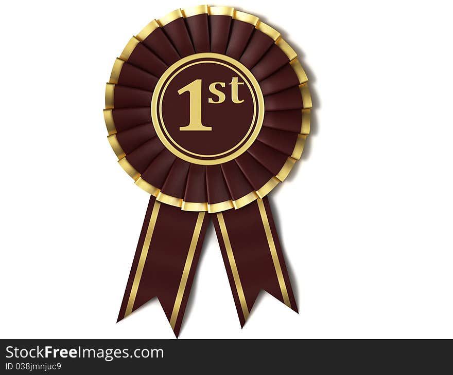 Dark red ribbon award with gold border. Dark red ribbon award with gold border.