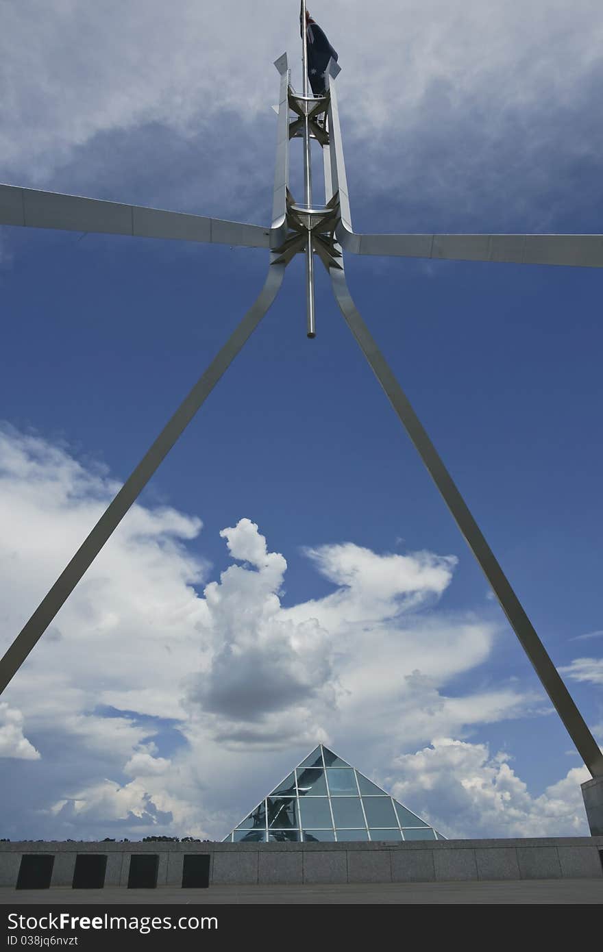 Clouds Gather Under Flag Pole.