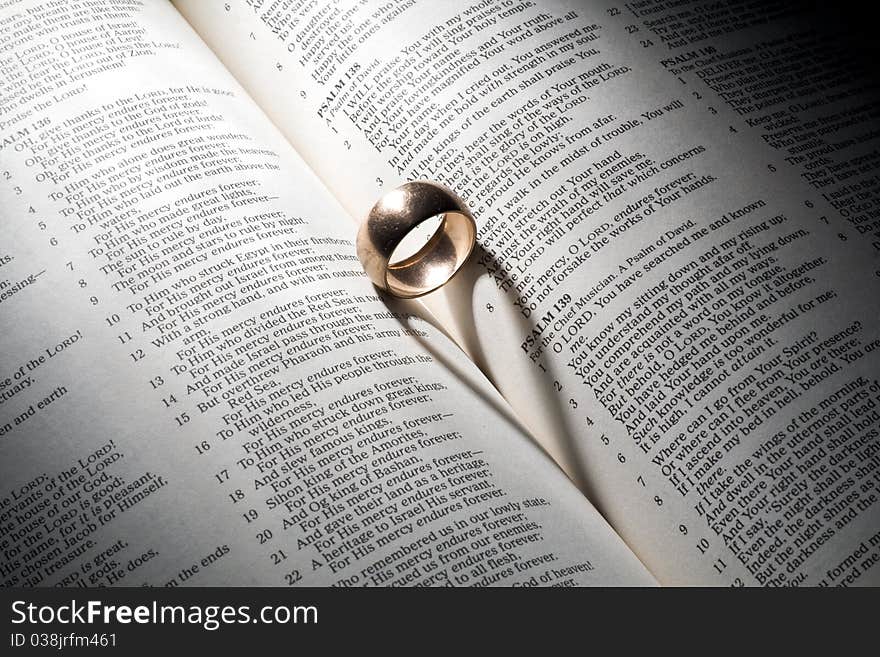 Wedding Ring on a Bible